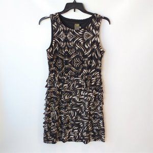 Taylor Brown Black Sleeveless Ruffled Dress 10
